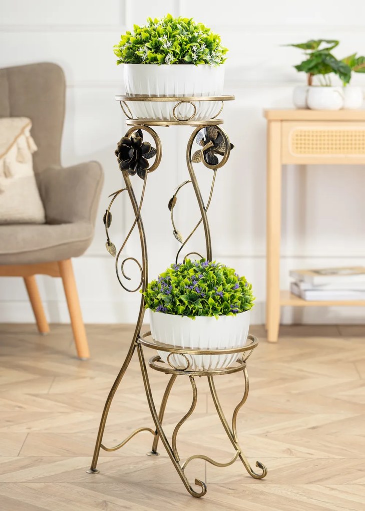 STOJAN NA KVETINÁČ QUINCY 90,5X40 CM ZLATÁ