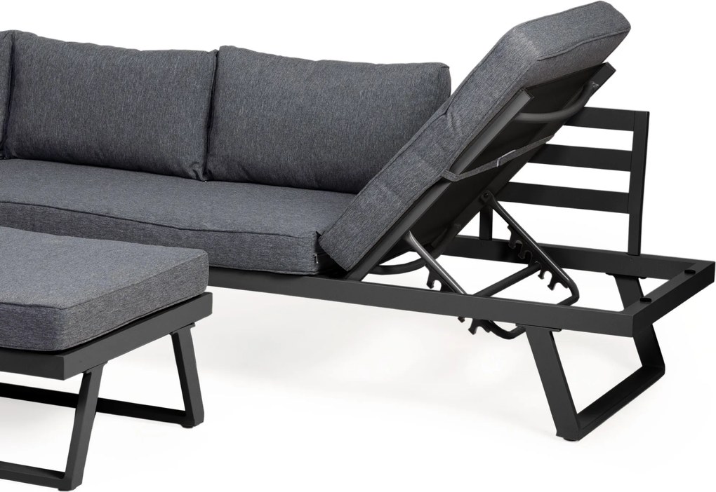 Sada zahradního nábytku LAFOOLE LUNGE tmavě šedá