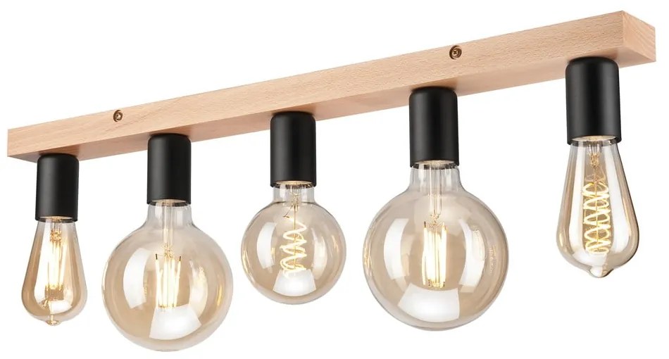 Čierne/v prírodnej farbe stropné svietidlo - LAMKUR