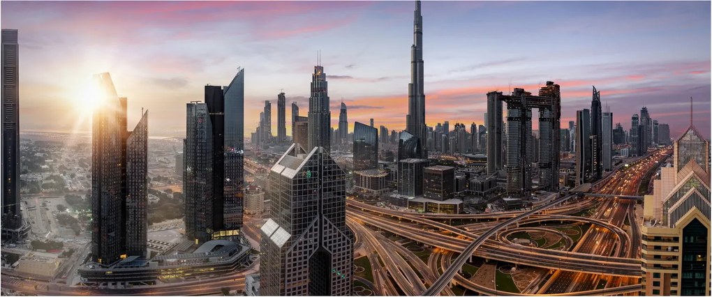 Obraz - Panorama Dubaja (120x50 cm)