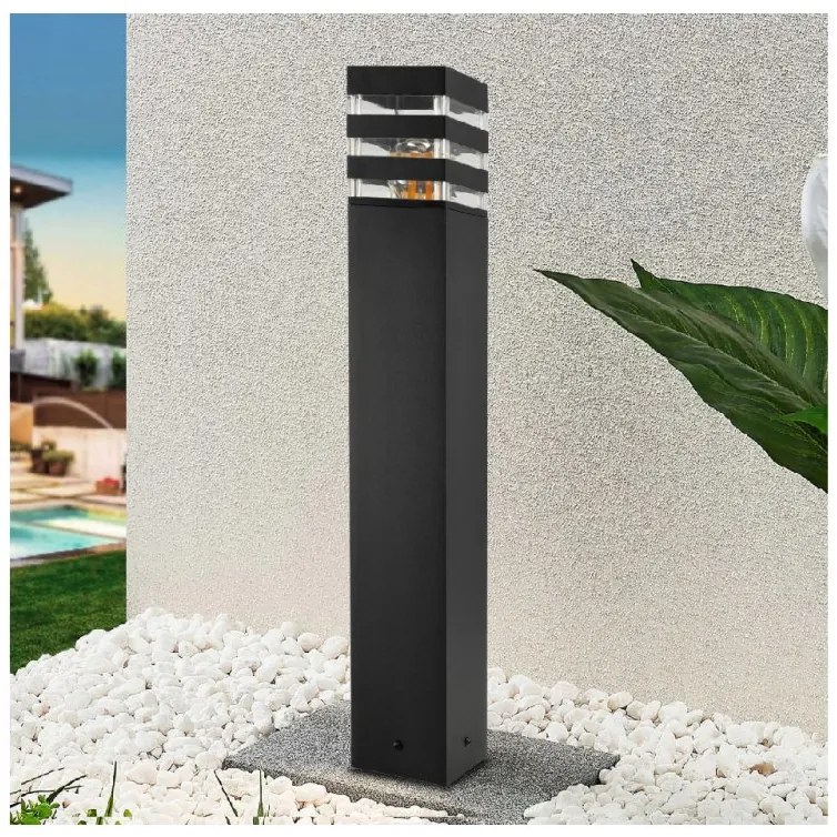 BERGE Vonkajšia stĺpová záhradná lampa BELLA - ME0012 - 60 cm - čierna