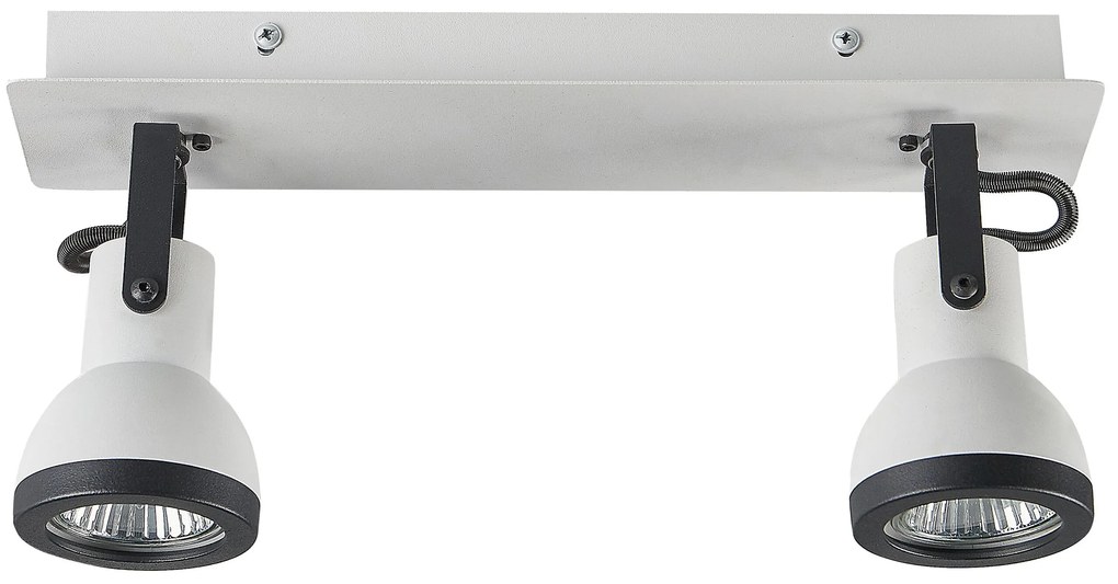 2-bodové kovové stropné svietidlo biela/čierna BARO Beliani
