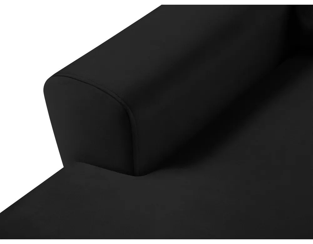 Čierna zamatová rozkladacia/s úložným priestorom rohová pohovka (ľavý roh/s leňoškou) Kyoto – Cosmopolitan Design