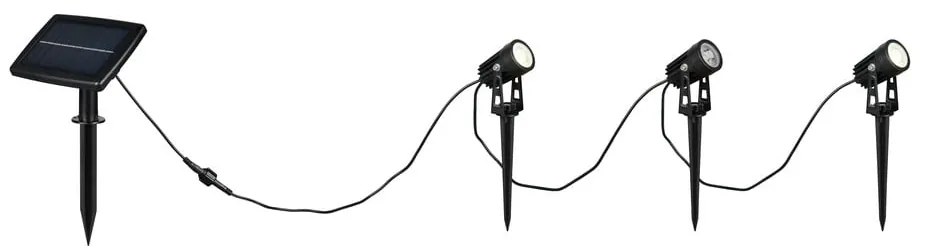 LED zapichovacie vonkajšie svietidlo so solárnym panelom Obidos – Trio