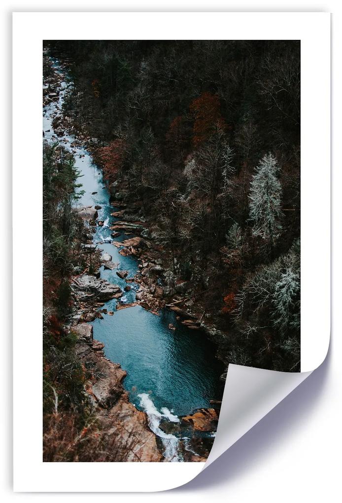 Gario Plagát Rieka v lese Farba rámu: Bez rámu, Rozmery: 40 x 60 cm