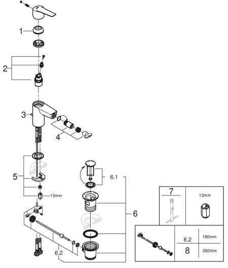 GROHE 325602432 - Bidetová batéria START veľkosť S čierna