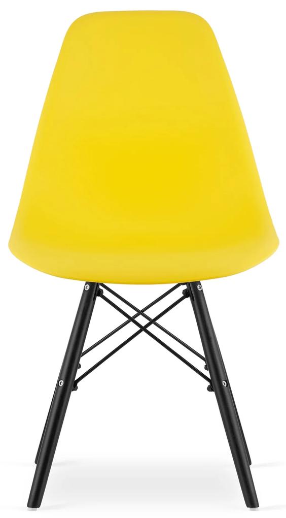 Žltá stolička YORK OSAKA s čiernymi nohami