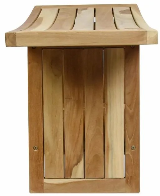 Stolička DIVERO, masívny neošetrený teak, 60 x 35 x 45 cm