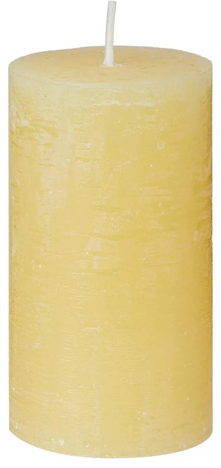 RUSTIC Sviečka 13 cm - pastelovo žltá