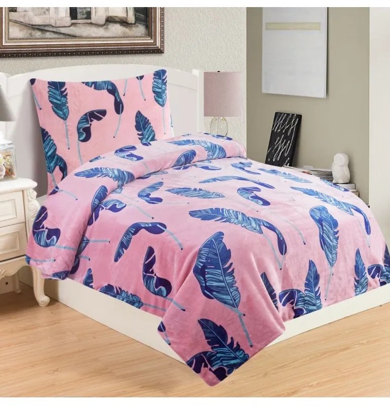 Obliečky z mikroplyšu Victoria pink, Štandardný set jednolôžko obsahuje 1x 140x200 + 1x 70x90