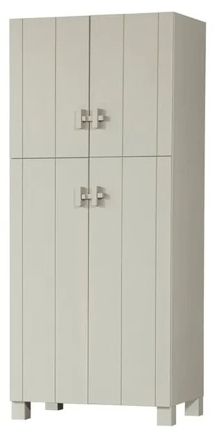 Svetlosivá šatníková skriňa z borovicového dreva 90x210 cm Mees – Basiclabel