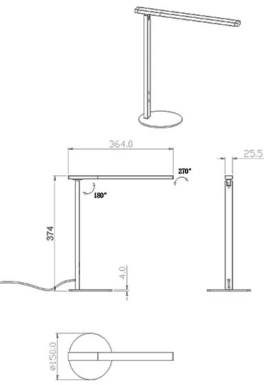 Fabas Luce 3550-30-101-LED Stmievateľná lampa IDEAL LED/10W/230V 3000-6000K čierna