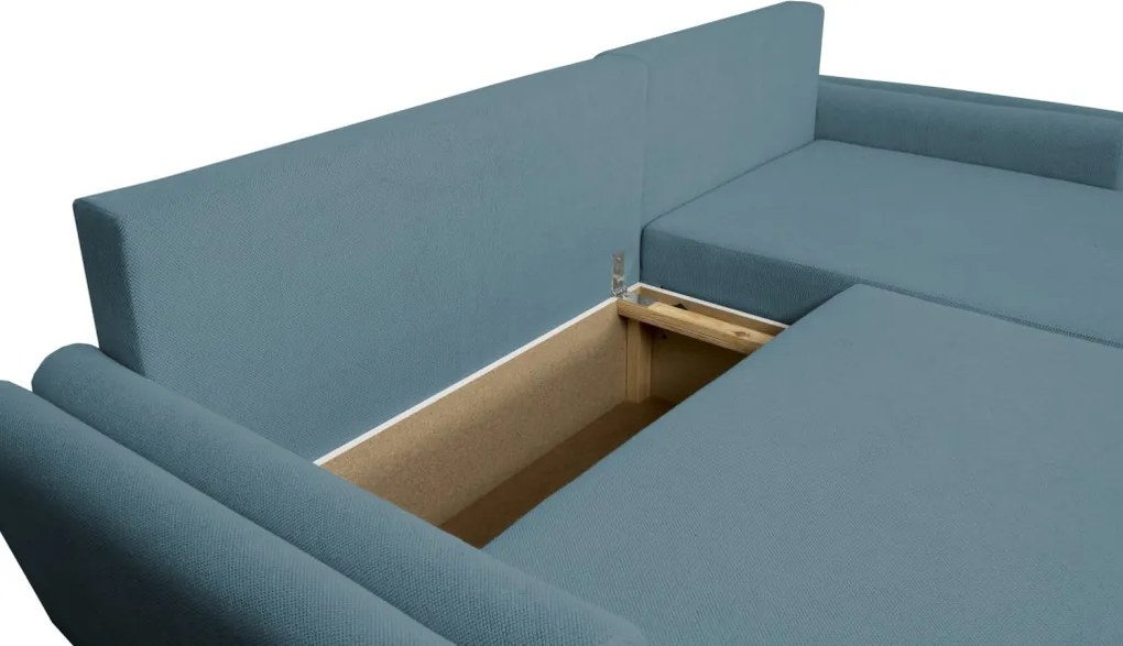 Rohová sedačka Helvetius, modrá látka