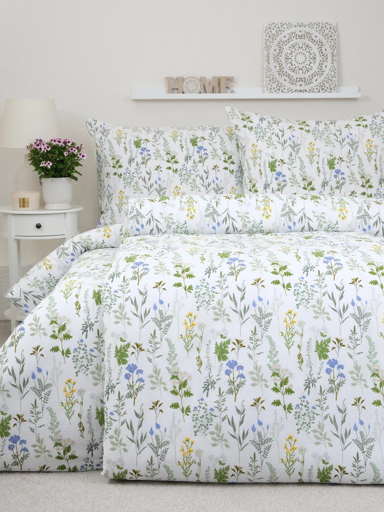 Predĺžené krepové obliečky Renforcé - Bianca biela