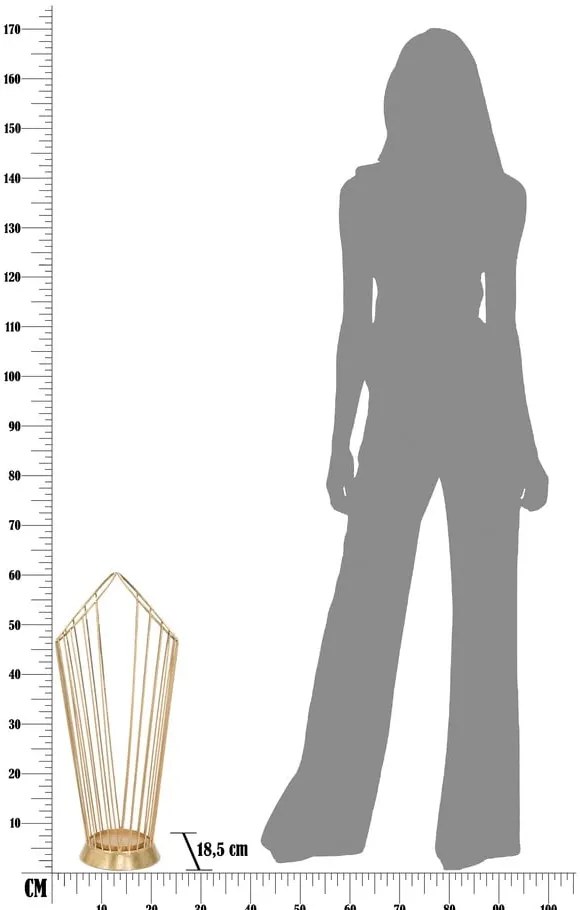 Stojan na dáždniky v zlatej farbe Mauro Ferretti, výška 60 cm