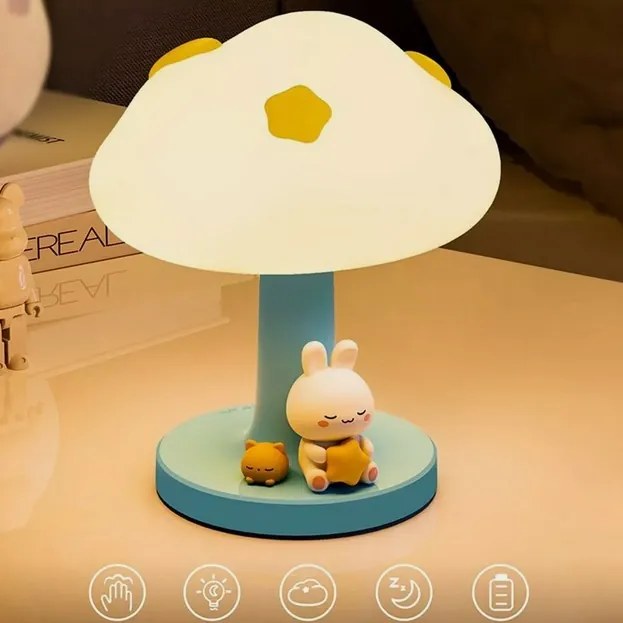 Silikónová nočná lampička pre deti v tvare huby - MG-A02