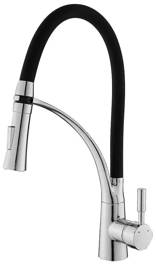 Drezová batéria elastická Malta chróm/čierny