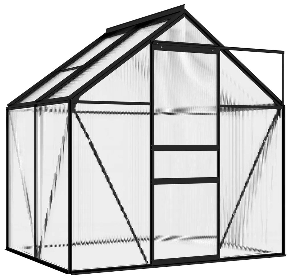 vidaXL Skleník, antracitový, hliník 2,47 m²