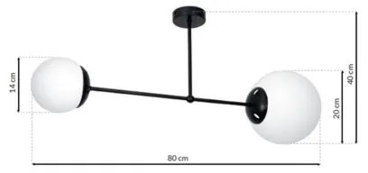 Luster na tyči LIMA 2xE14/40W/230V