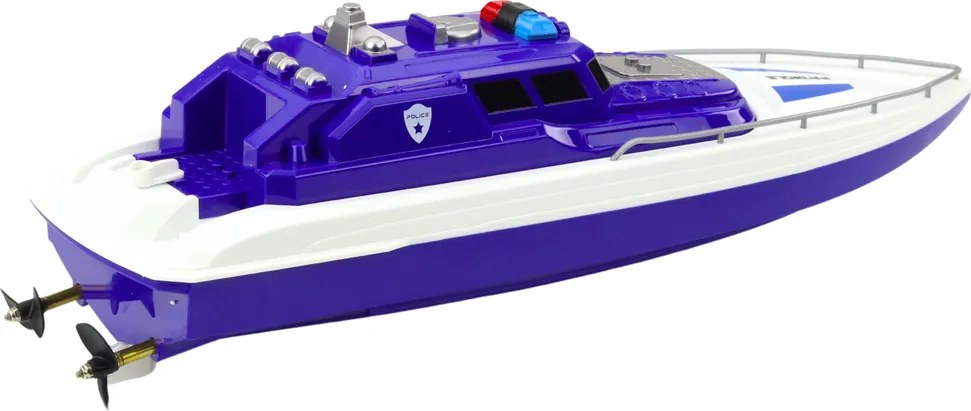 LEAN Toys RC policajný čln na diaľkové ovládanie 1:28 modrý