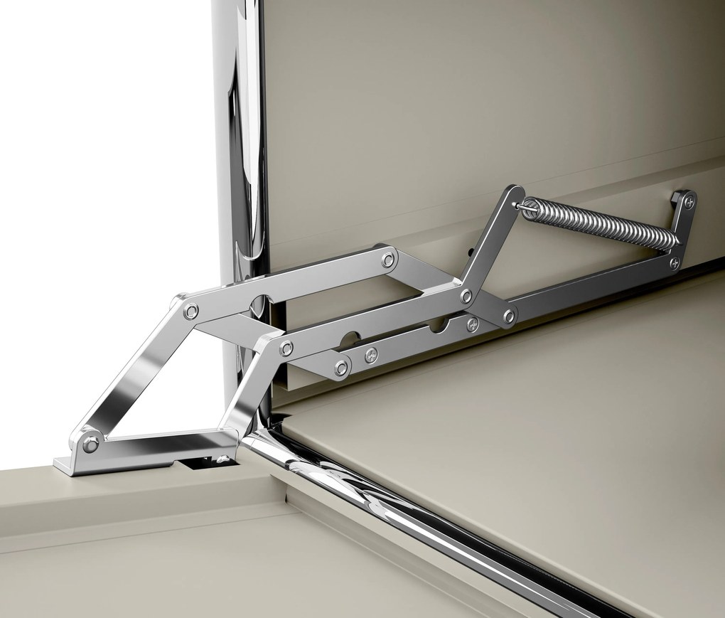 Kovový odkladací stolík »CN3« s 1 výklopným priečinkom, svetlosivý