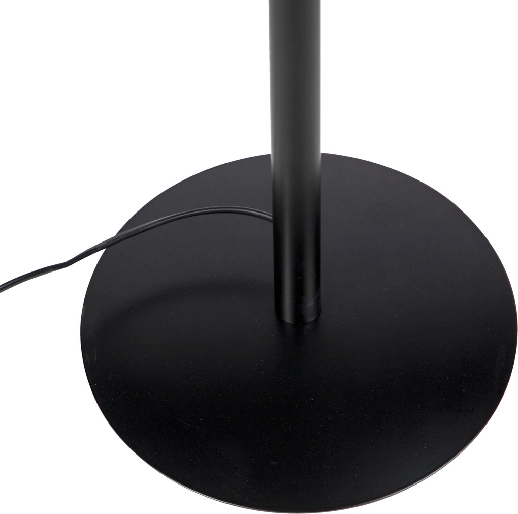 Stojaca lampa čierna s tienidlom z ľanu tmavosivá 45 cm - Simplo