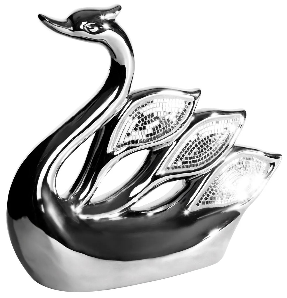 DEKORAČNÁ SOŠKA MIRONA01 27X8X26 CM STRIEBORNÁ