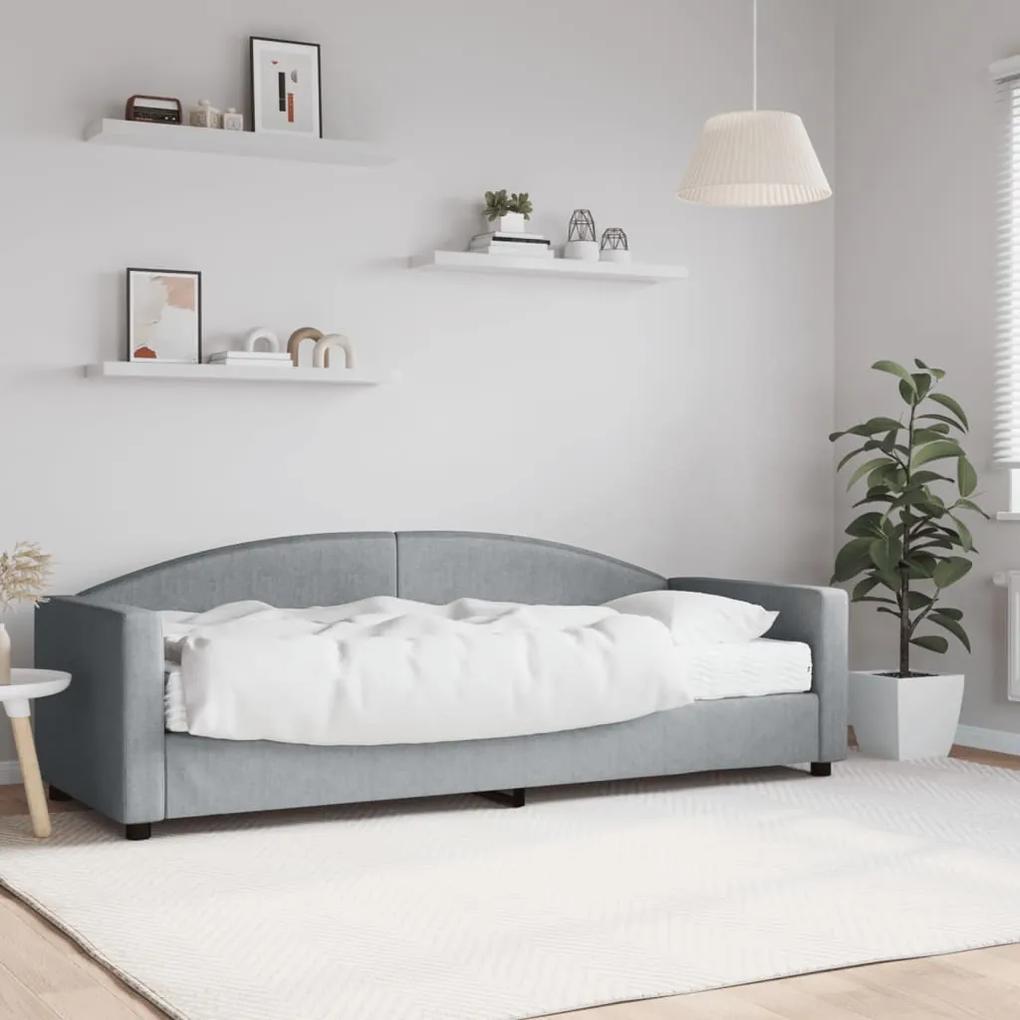 Denná posteľ s matracom bledosivá 80x200 cm látka 3197165