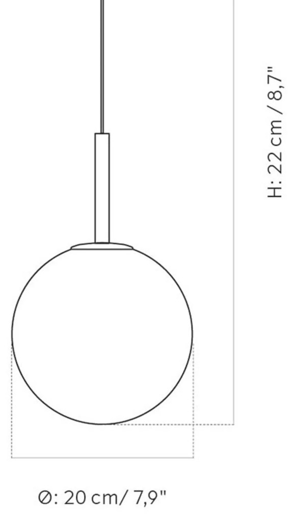 Menu TR Bulb závesné LED 1-pl., mosadz/opál matné