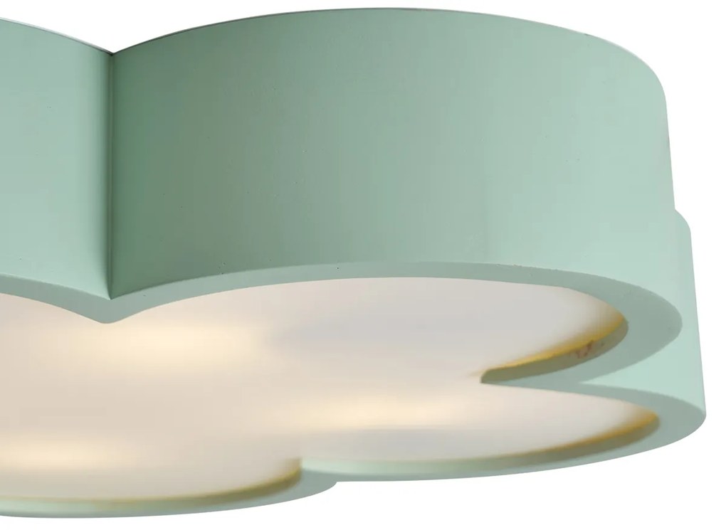 Detské stropné svietidlo zelené s bielou farbou - Lucille