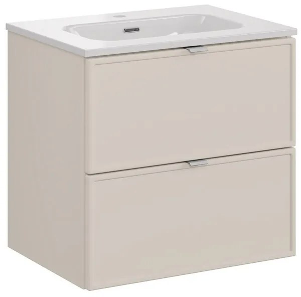 Závesná skrinka Bella Cashmere Fly so zápustným umývadlom 60 cm kašmírová