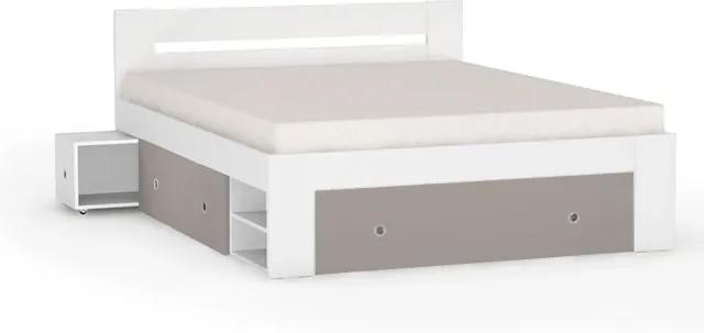 DREVONA09 Manželská posteľ biela + cappuccino 160 cm LARISA
