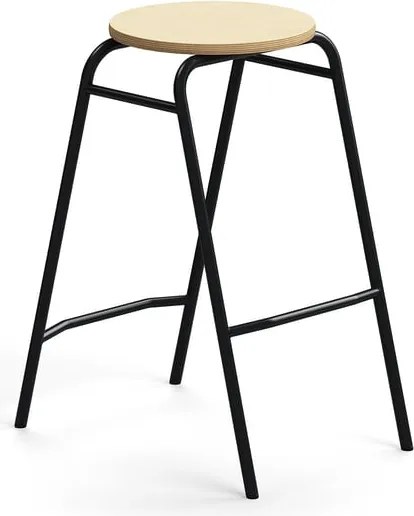 Barová stolička ALTUS, výška 690 mm, antracit/breza