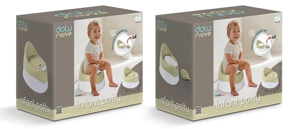 Dolu nočník s odnímateľným vekom, svetlozelená, 23 x 38 x 29 cm