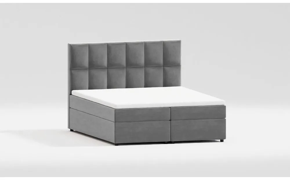 Sivá boxspring posteľ s úložným priestorom 140x200 cm Flip – Ropez