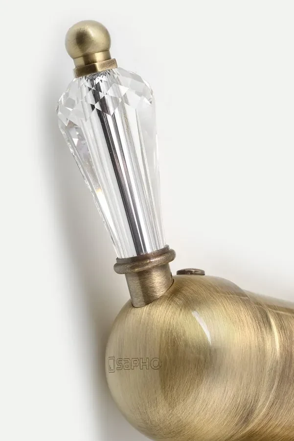 Sapho Sapho, KIRKÉ CRYSTAL stojánkova drezová batéria, krištáľová páčka, bronz, KI14KB