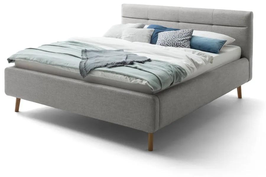 Sivá čalúnená dvojlôžková posteľ s úložným priestorom s roštom 180x200 cm Lotte - Meise Möbel