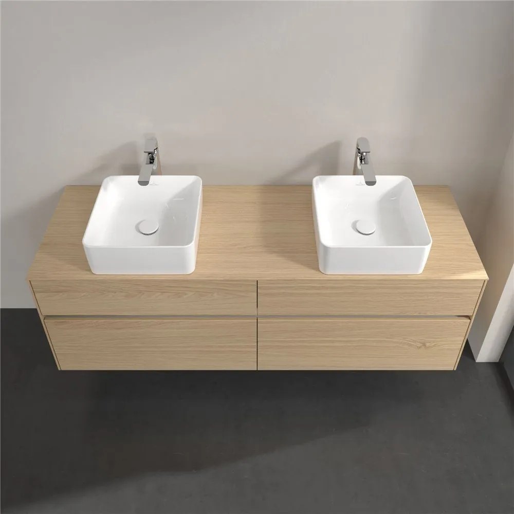 VILLEROY &amp; BOCH Collaro závesná skrinka pod dve umývadlá na dosku, 4 zásuvky, 1600 x 500 x 548 mm, Nordic Oak, C05200VJ