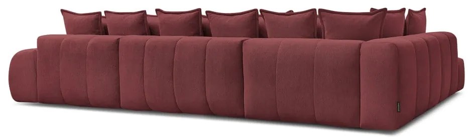 Vínovočervená ženilková rozkladacia/s úložným priestorom rohová pohovka (ľavý roh/do tvaru "U") Everest – Bobochic Paris