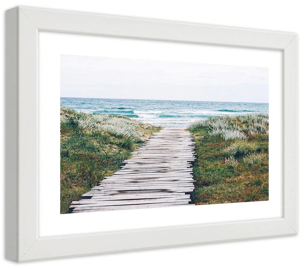 Gario Plagát Drevená cesta k moru Farba rámu: Bez rámu, Rozmery: 60 x 40 cm
