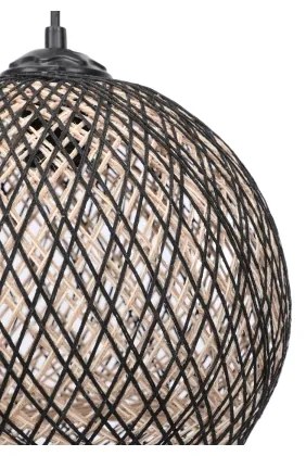 Luster na lanku JUTE 1xE27/60W/230V čierna