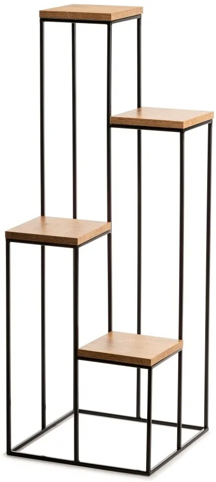 DekorStyle Stojan na kvety Quattro 110 cm čierny