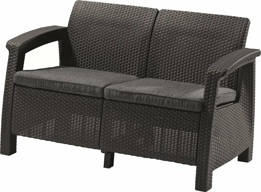 Záhradná pohovka Keter Corfu 128 x 70 x 79 cm,grafitová