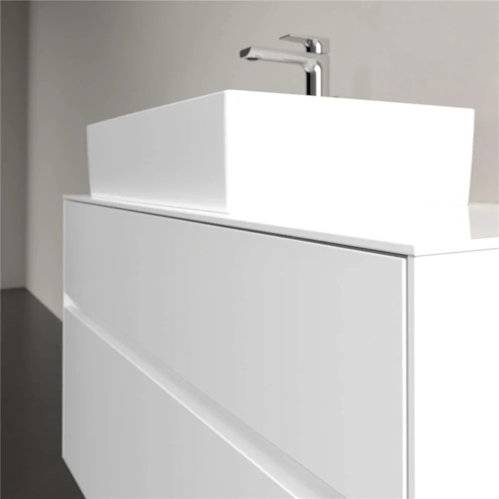 VILLEROY &amp; BOCH Collaro závesná skrinka pod umývadlo na dosku (umývadlo vľavo), 2 zásuvky, 1000 x 500 x 548 mm, Glossy White, C12600DH