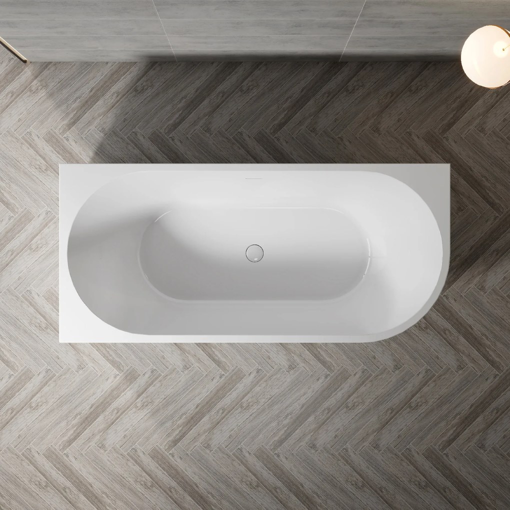 Erga Zara, rohová voľne stojaca vaňa 160x75 cm + odtoková zátka, ľavá, biela lesklá, ERG-ZARA-160075L-WH-WH