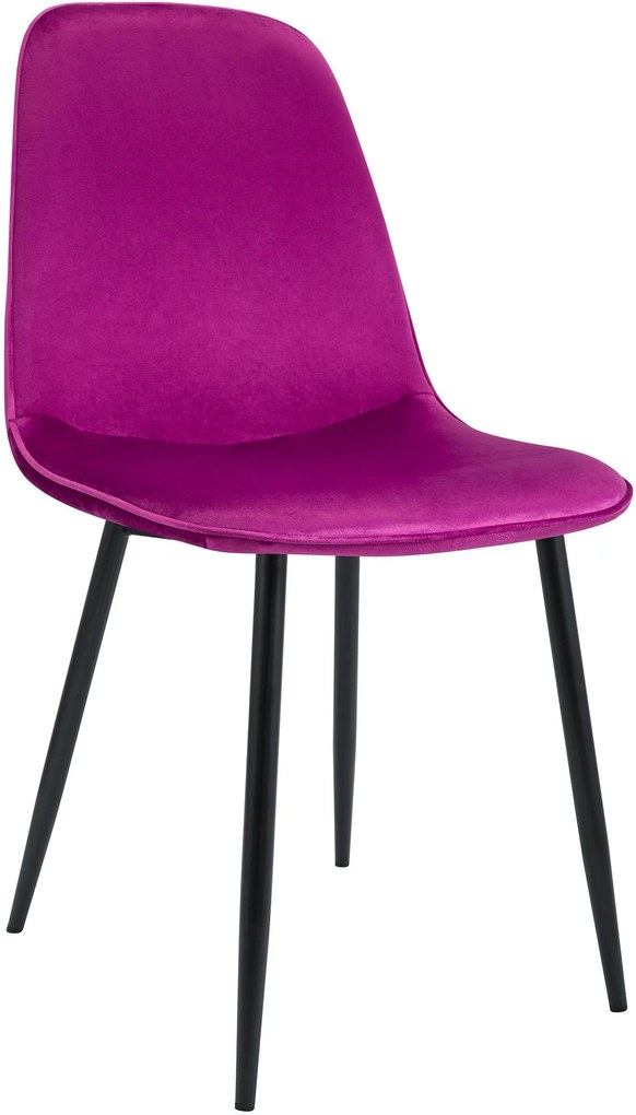 Sada 4 ks jedálenských stoličiek Maryam zamat - fialová