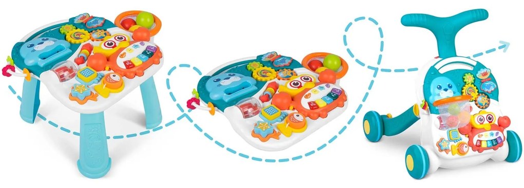 Ricokids Vzdelávacie chodítko 3v1 RK-810 biely a modrý