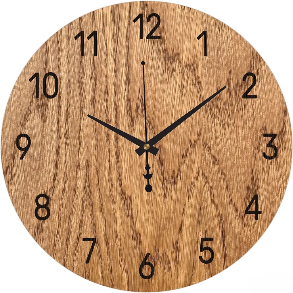 Drevené hodiny do obývačky | MOTREAL: Preglejka Dub - Natural 3041 20 cm 4376-111688 MAS002-A