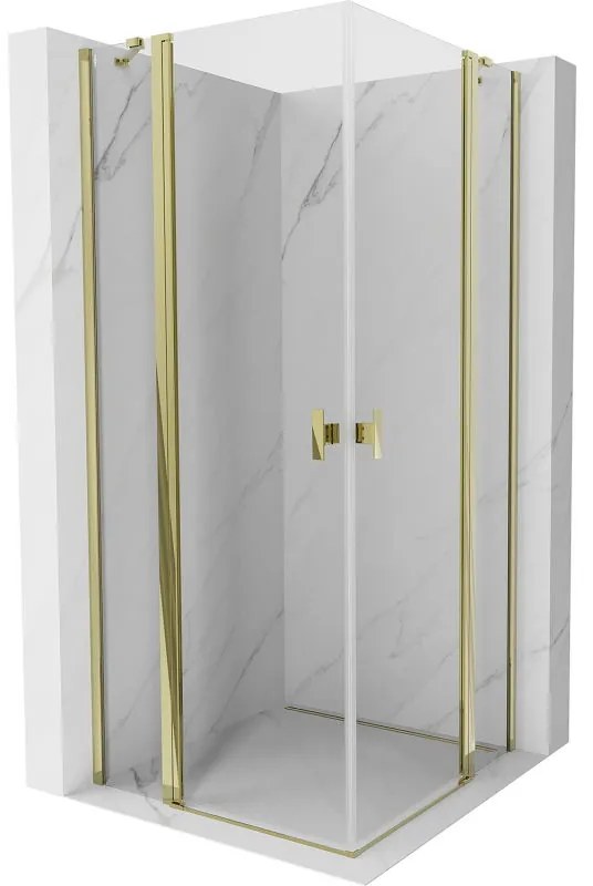 Mexen, Mexen Mist Duo výklopný sprchový kút 115 x 115 cm, transparentný, zlatý - 8A4-115-115-50-00