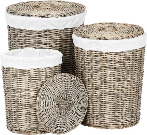 Set troch košov na prádlo sivý PRN2023 GREY (3 ks)